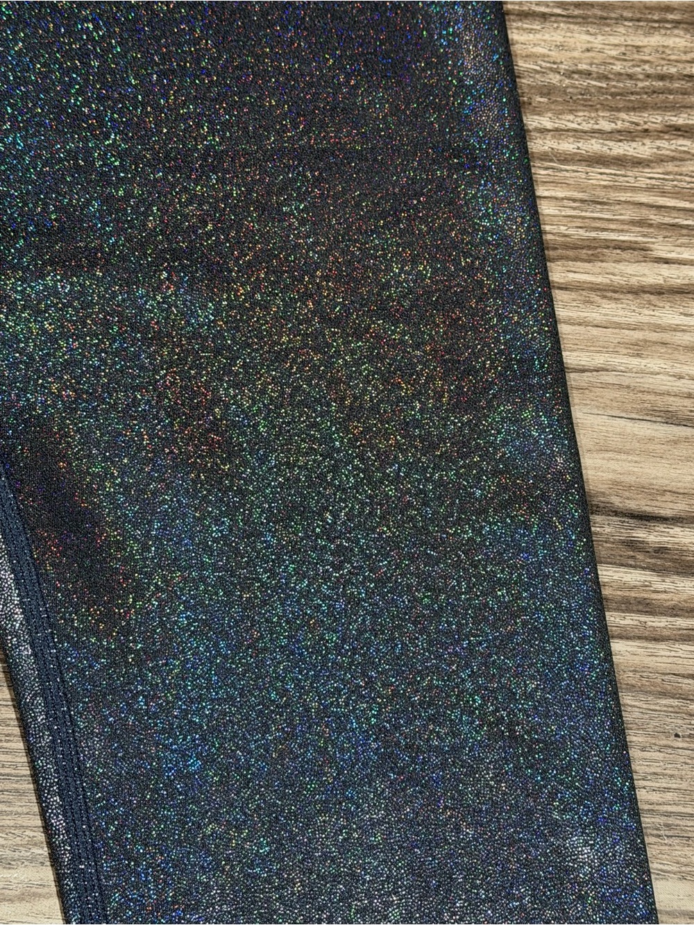 LOVE HER Black Pearl Metallic Shimmer Holographic 7/8 High Waist Legging M - Picture 5 of 12